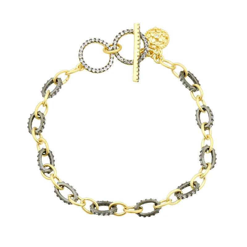 Beautiful women bracelets-Tow-Tone Chain Link Bracelet