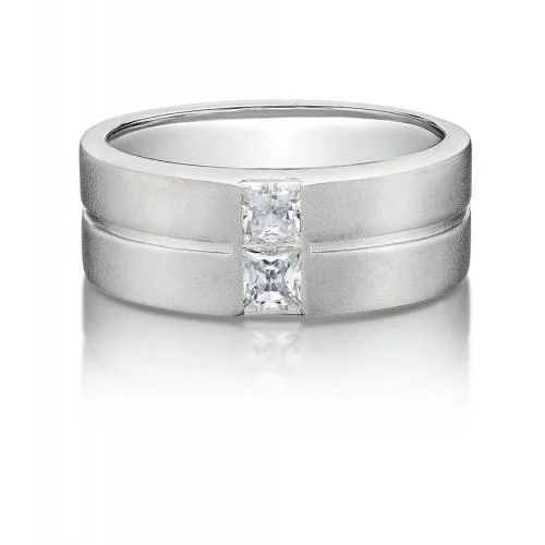 Nature-inspired women rings-Dress ring with 0.78 carats* of diamond simulants in 10 carat white gold