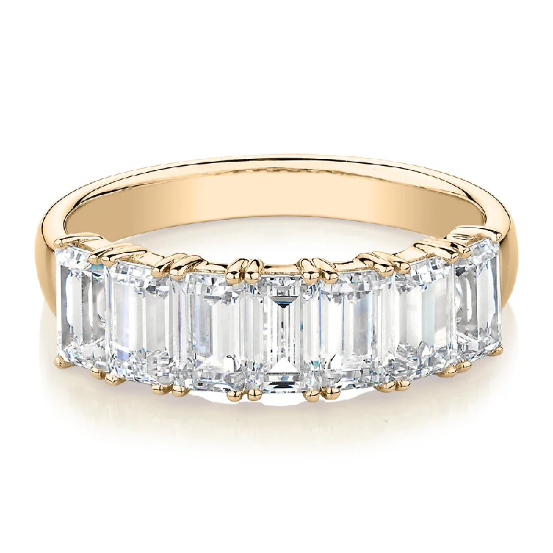 Elegant silver women rings-Dress ring with 2.1 carats* of diamond simulants in 10 carat yellow gold