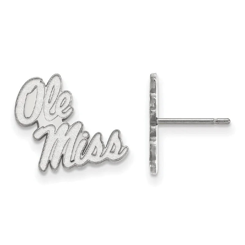 Cute women earrings-Sterling Silver University of Mississippi Small Post Earrings