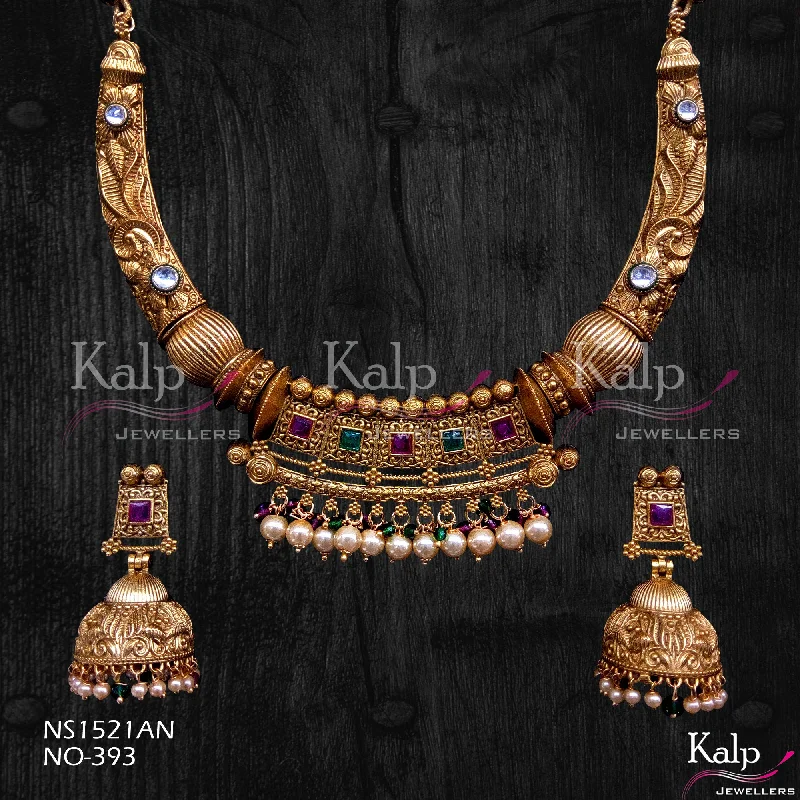 Wedding dress women necklaces-Kalp Jewellers Copper Gold Plated Necklace Set