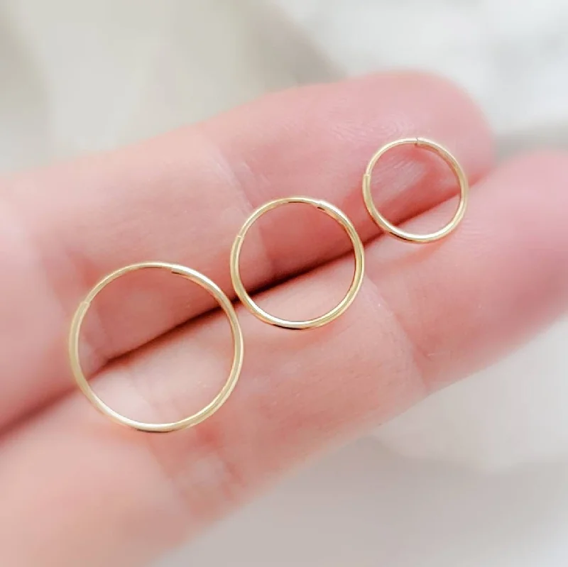 Small women earrings-14k Endless Hoop Earrings