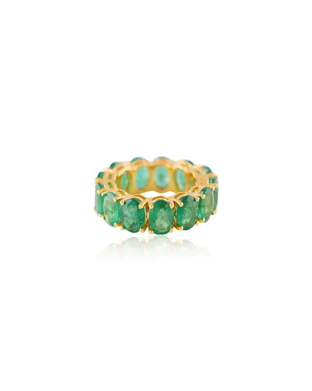 Handmade women rings-Sanika Emerald Ring