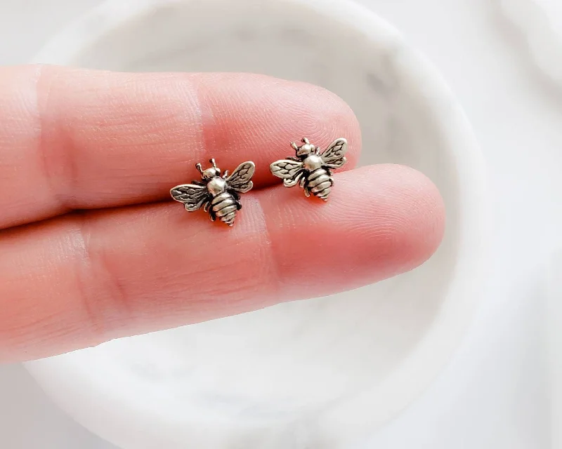 Huggie women earrings-Honey Bee Stud Earrings