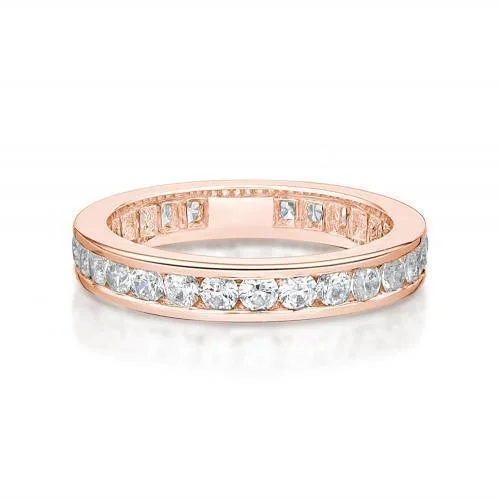 Luxury women rings-All-rounder eternity band with 1.56 carats* of diamond simulants in 14 carat rose gold