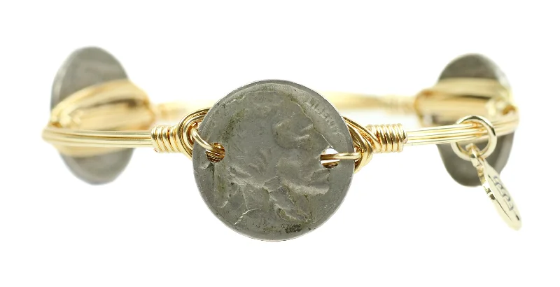 Wraparound women bracelets-The Buffalo Nickel Bangle Bracelet