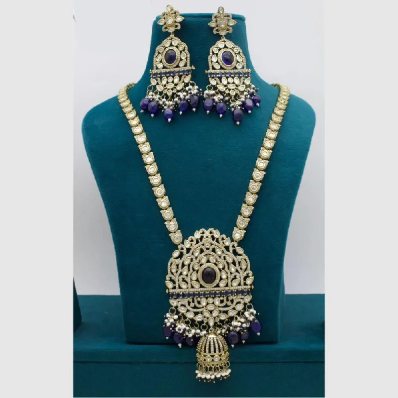 Flower women necklaces-Manisha Jewellery Gold Plated Kundan  Stone And Pearls  Necklace Set