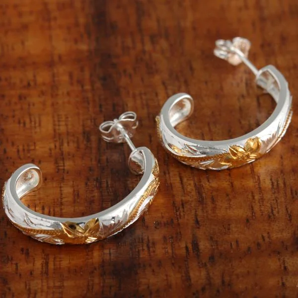 Bridal earrings for women-Half Circle Scroll Earrings