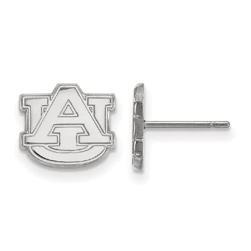 Gold women earrings-Sterling Silver Auburn University XS (Tiny) 'AU' Post Earrings