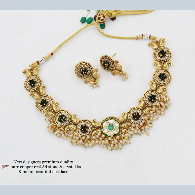 Versatile women necklaces-Manisha Jewellery Copper Gold Plated Crystal Stone Necklace Set