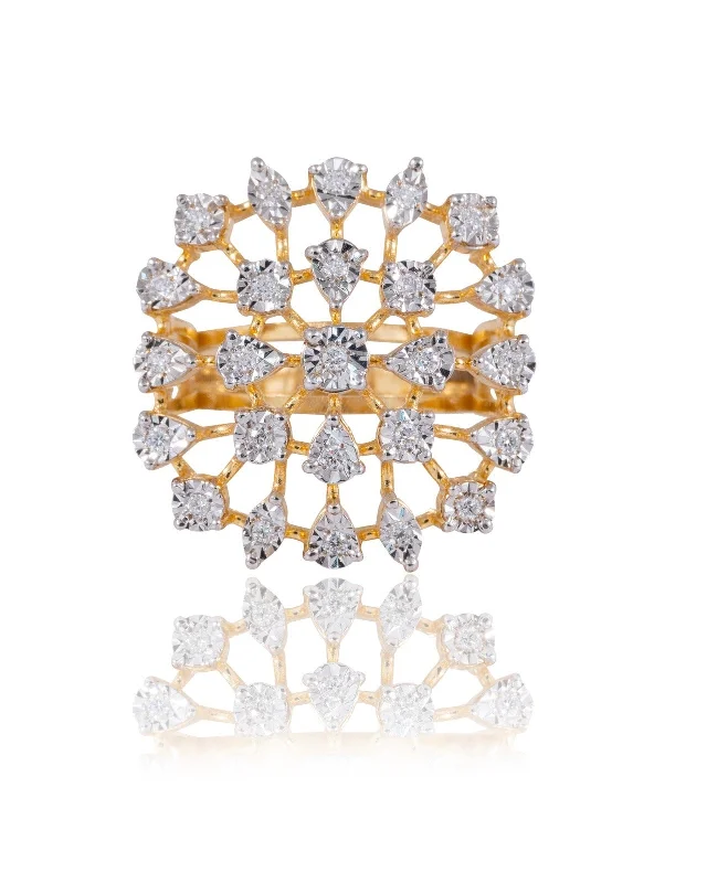 Oval diamond women rings-Jeevika Diamond Ring